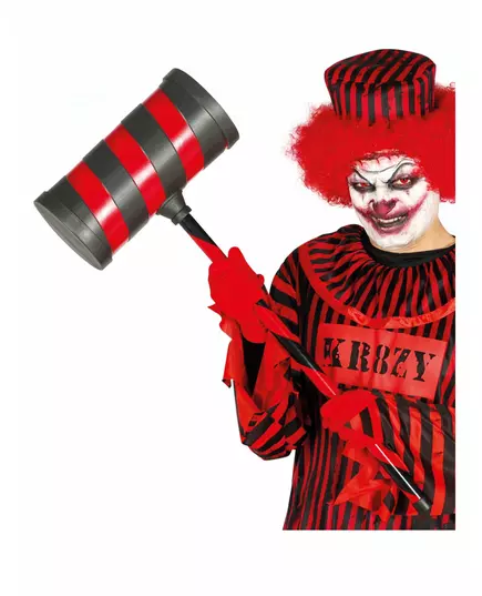 Rode en zwarte killer clown hamer voor volwassenen