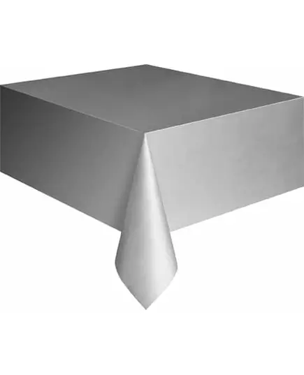 Nappe rectangulaire en plastique argent 137 x 274 cm
