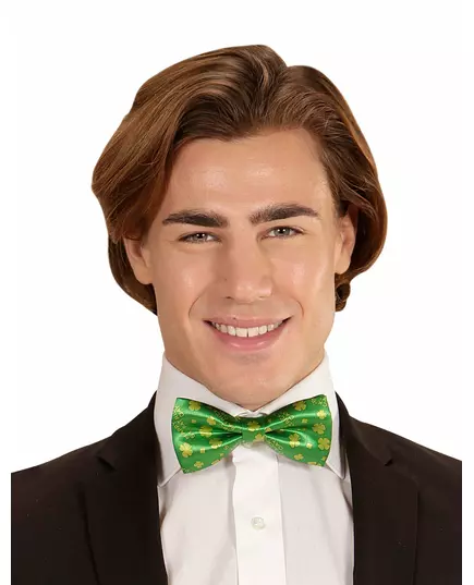Noeud papillon vert avec trèfles adulte Saint Patrick