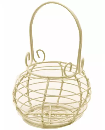 Panier jardinier métal ivoire 8 x 6 x 10 cm