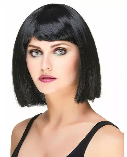 Perruque carré noire à frange femme