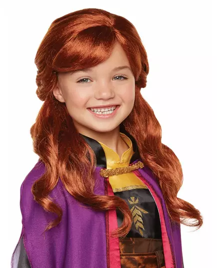 Luxe Anna Frozen 2™ pruik voor meisjes