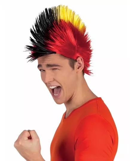 Perruque punk supporter Belgique adulte