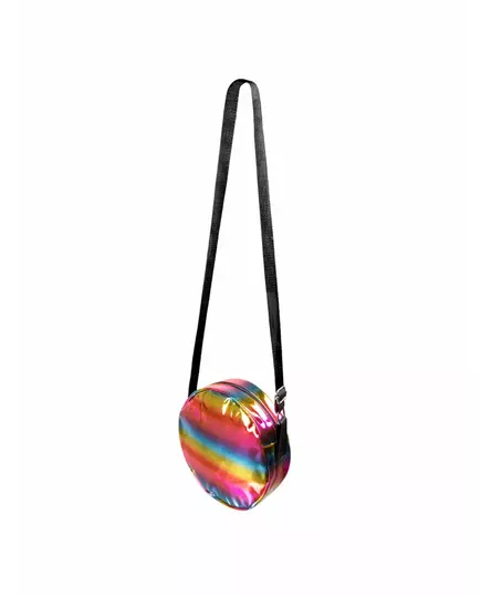 Sac à bandoulière rond holographique arc-en-ciel