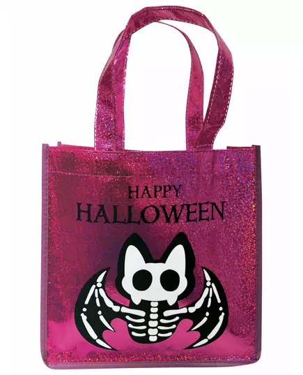 Sac à paillettes rose chauve-souris squelette