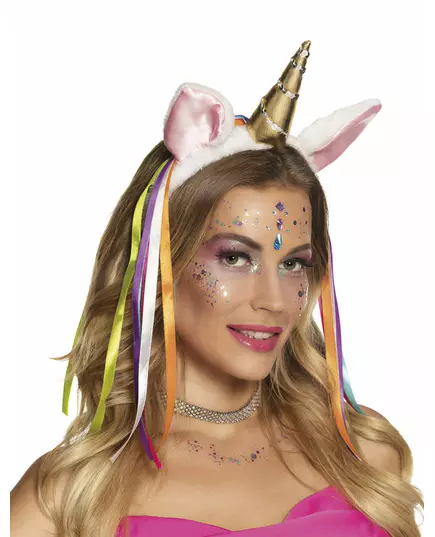 Serre-tête licorne avec bandes flashy femme