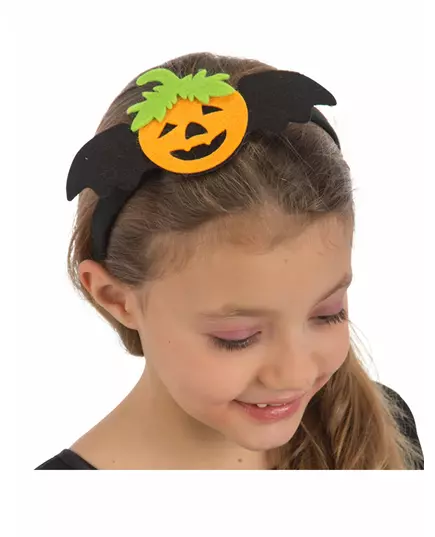 Serre-tête citrouille en feutre enfant