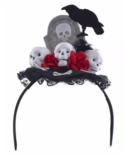 Serre-tête corbeau Dia de los muertos femme