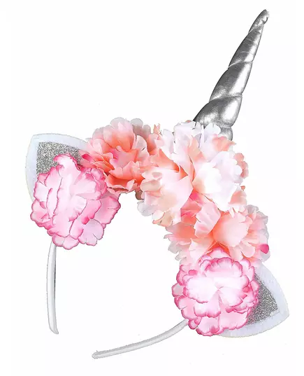 Serre-tête licorne avec pivoines roses adulte