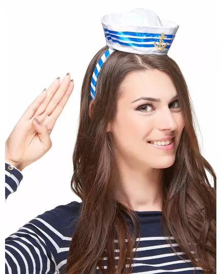 Serre-tête mini chapeau marin adulte