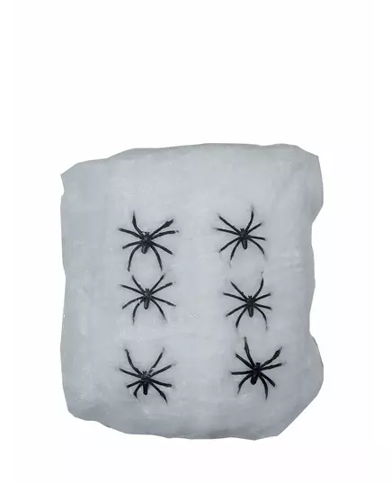 Toile d'araignée blanche avec araignées 100 g Halloween