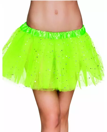 Fluo groene tutu met sterren voor dames