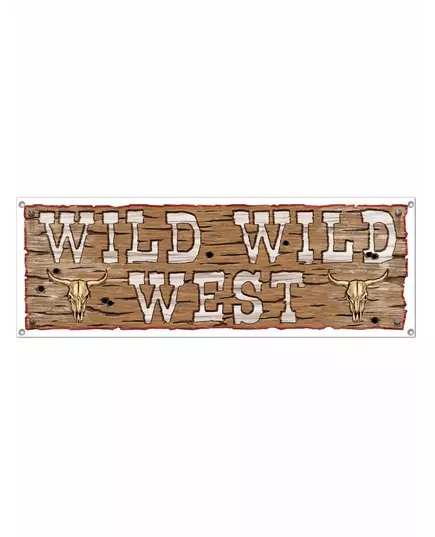 Bannière en plastique Wild Wild West 1,5 m x 53,3 cm