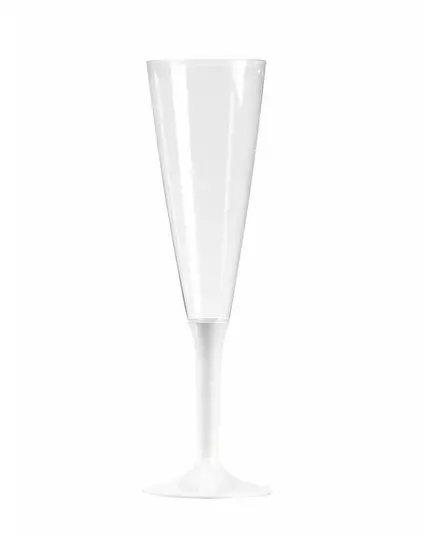 10 Flûtes à champagne pied blanc 150 ml
