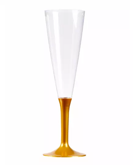 10 Flûtes à champagne pied or 150 ml