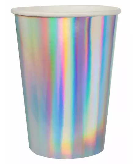 10 kartonnen regenboogkleurige bekers