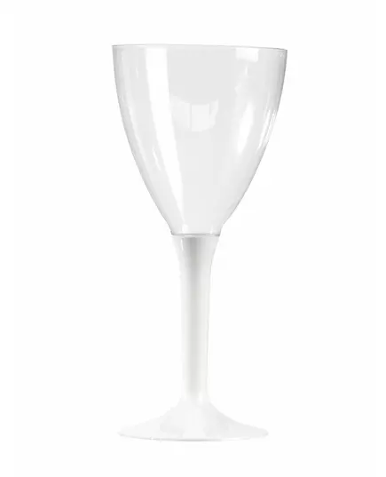 10 witte plastic wijnglazen