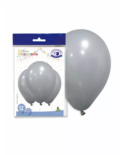12 Ballons en latex gris 28 cm