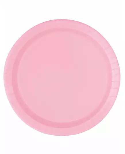 16 Assiettes en carton rose clair 21.9 cm