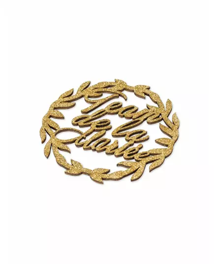 2 Couronnes en bois Team de la mariée paillettes or 7 cm