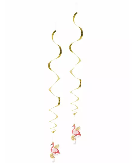 2 Flamingo Tropic hangdecoraties 85 cm