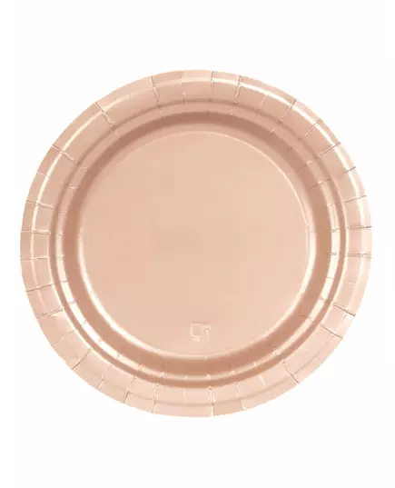 20 Petites assiettes en carton rose gold 19 cm