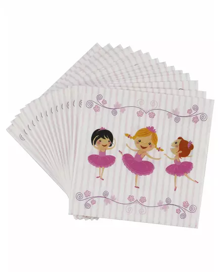 20 Serviettes en papier ballerines 33 x 33 cm