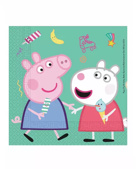 20 Serviettes en papier Peppa Pig™ 33 x 33cm