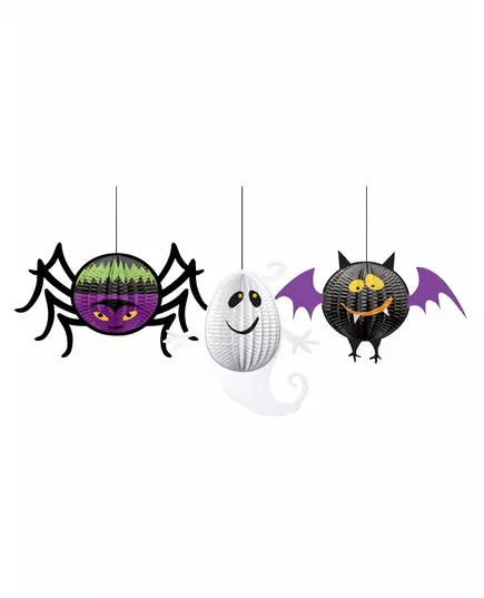 3 Décorations 3D à suspendre Halloween