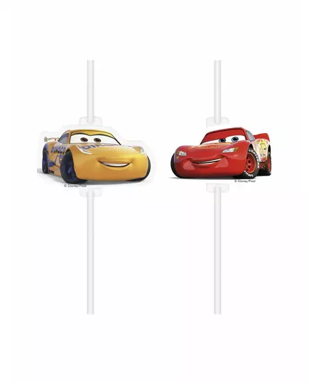 4 Cars 3™ rietjes met afbeelding