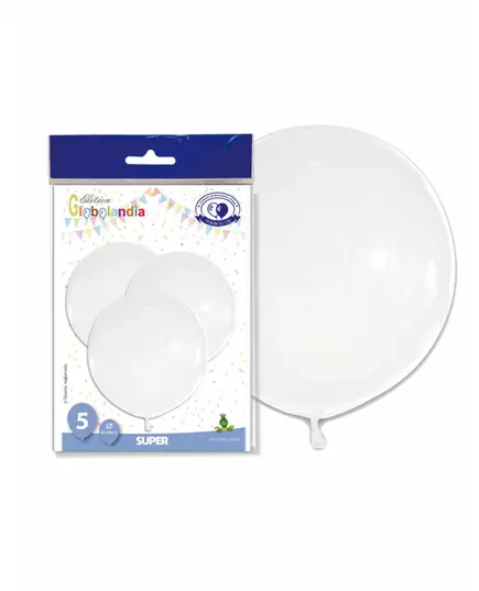 5 Ballons géants en latex blancs 47 cm