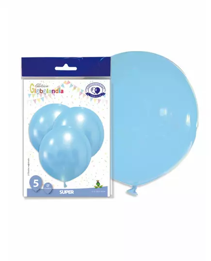 5 Ballons géants en latex bleus 47 cm