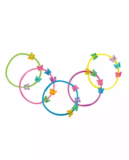 5 Bracelets papillons colorés
