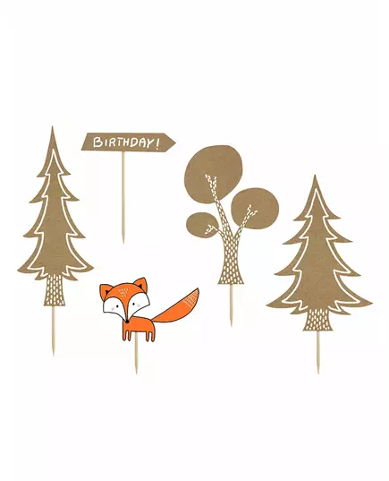 5 Décorations pour gâteau Forêt