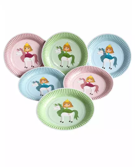 6 Assiettes en carton Princesse 23 cm