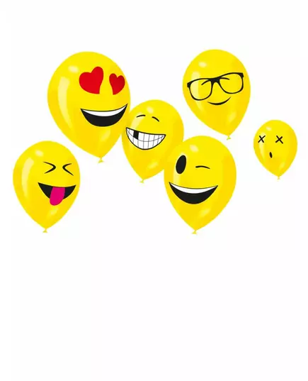 6 Ballons latex Imoji™ 24 cm