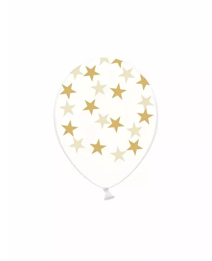 6 doorzichtige latex sterren ballonnen