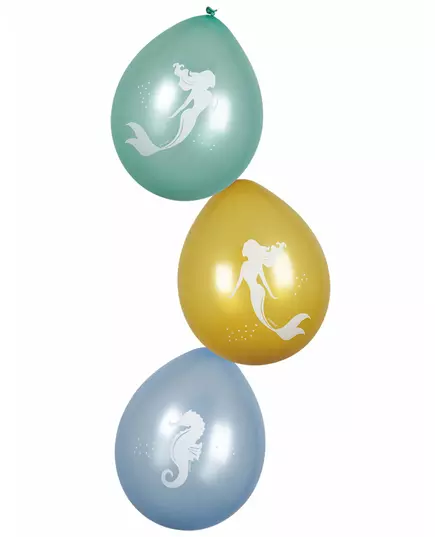 6 Zeemeermin Lagune Ballonnen 25 cm