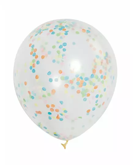6 doorzichtige ballonnen met confetti