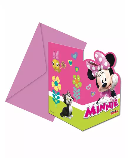6 Invitations + enveloppes Minnie Happy ™