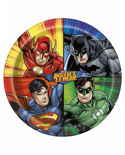 8 Assiettes en carton Justice League ™ 23 cm