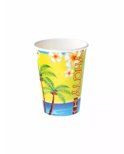 8 Gobelets en carton Aloha 25 cl