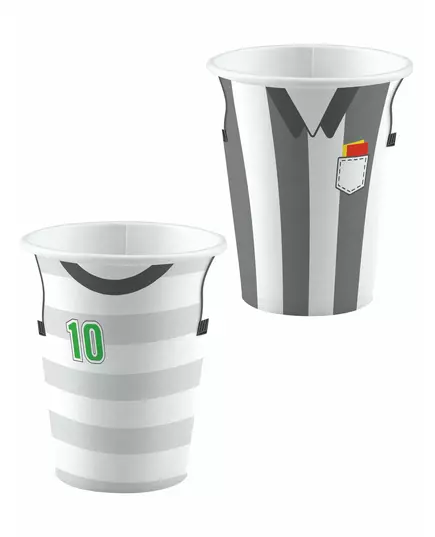 8 papieren voetbalbekers 250 ml
