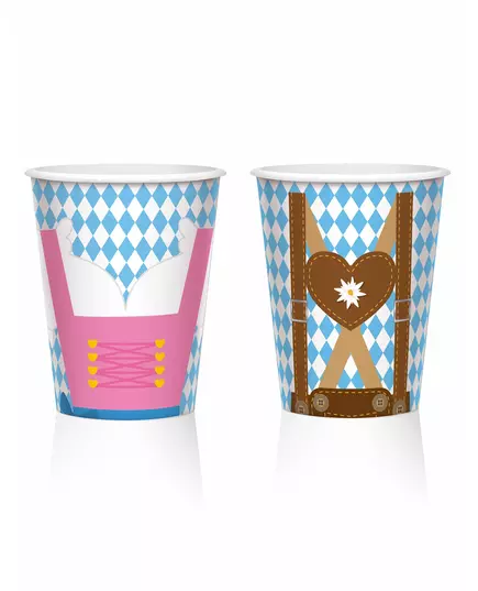 8 Gobelets en carton fête de la bière 250 ml