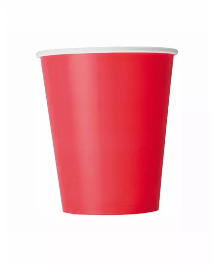 8 Gobelets en carton rouges 210 ml