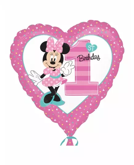 Ballon aluminium 1er Anniversaire Minnie ™ 43 cm