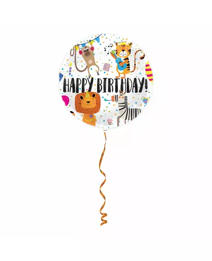 Aluminium happy birthday dieren ballon