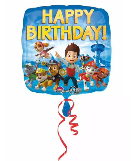 Ballon en aluminium Pat' Patrouille « Joyeux anniversaire » de 43 cm