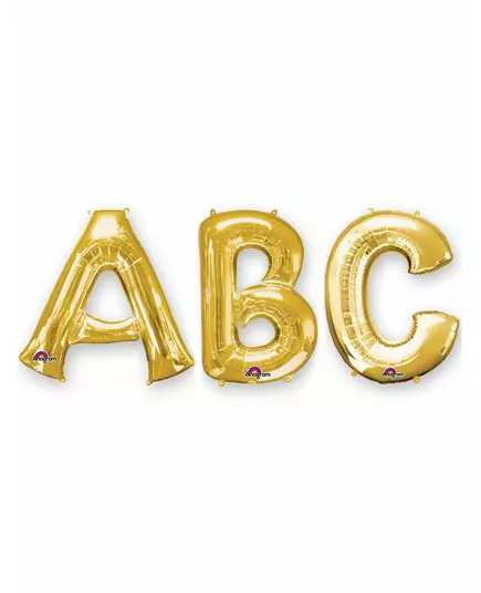 Goudkleurige grote aluminium letter ballon, Maat: B