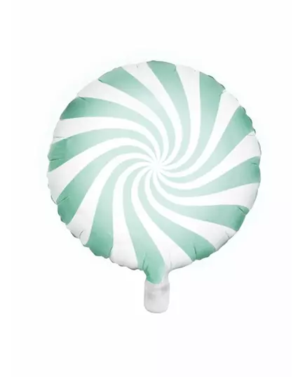 Ballon aluminium sucette menthe et blanc 45 cm